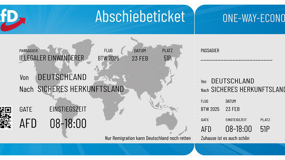 Kritik an Wahlkampf-Flyern: AfD Karlsruhe verteilt "Abschiebetickets"